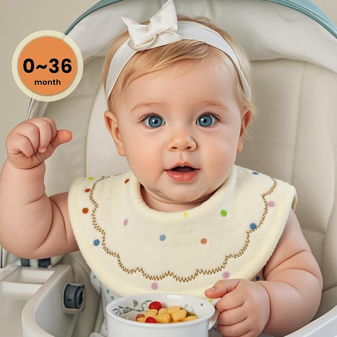 EllieHouse Baby Bibs for Girls Boys 10Pack Muslin Drool Teeth Drooling Teething - Image 2