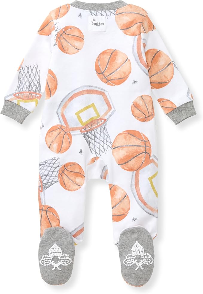 Burt’s Bees Baby Boys' One-Piece Sleep and Play 100% Organic Cotton PJs - Image 2
