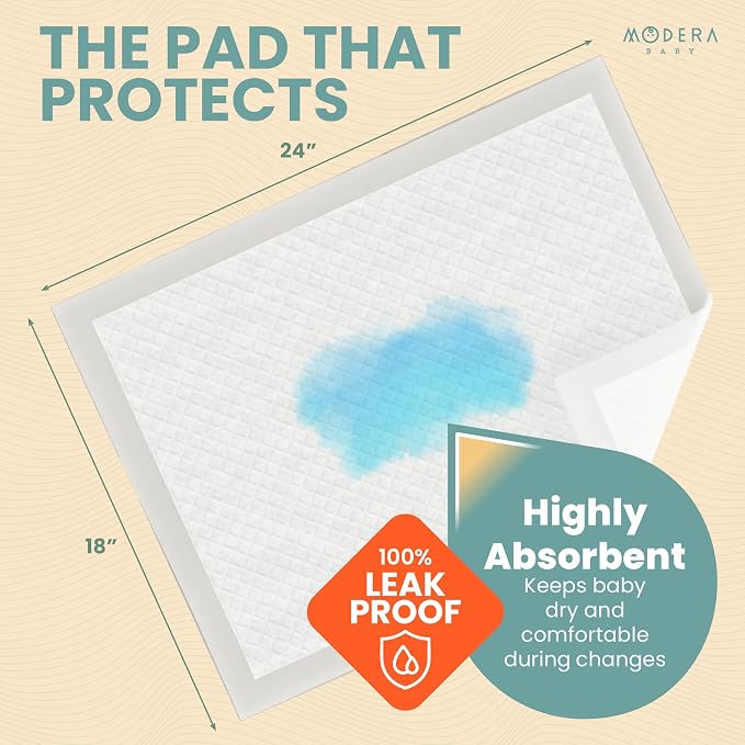 Organic Cotton Disposable Changing Pad Liners | Large 18x24 Hypoallergenic - Image 3