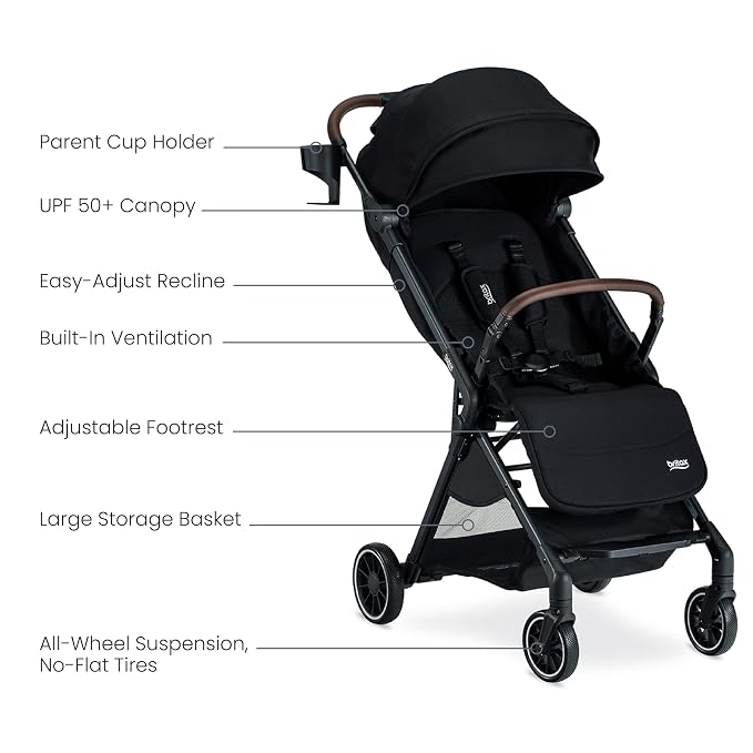 Britax Juniper Compact On-The-Go Stroller, Effortless Fastpack System - Image 9