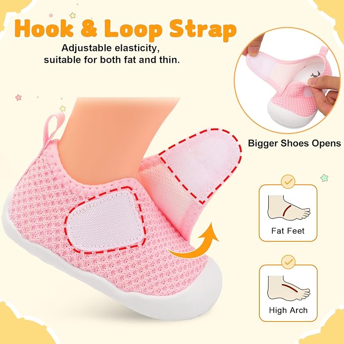 FEETCITY Baby First Walking Shoes Wide Baby Shoes Infant Sneakers Newborn Crib - Image 4