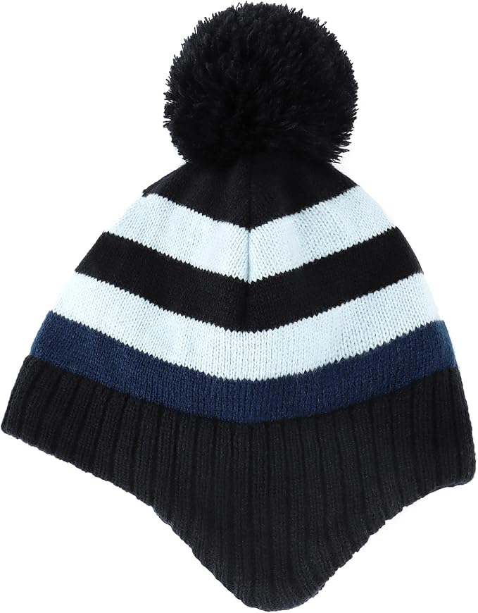 Duoyeree Kids Beanie Hat for Boys Girls Pom-pom Kint Hats Cozy Lining Winter - Image 3