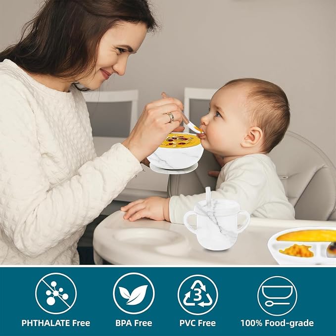 9pc BPA Free Silicone Baby Feeding Set - Image 4