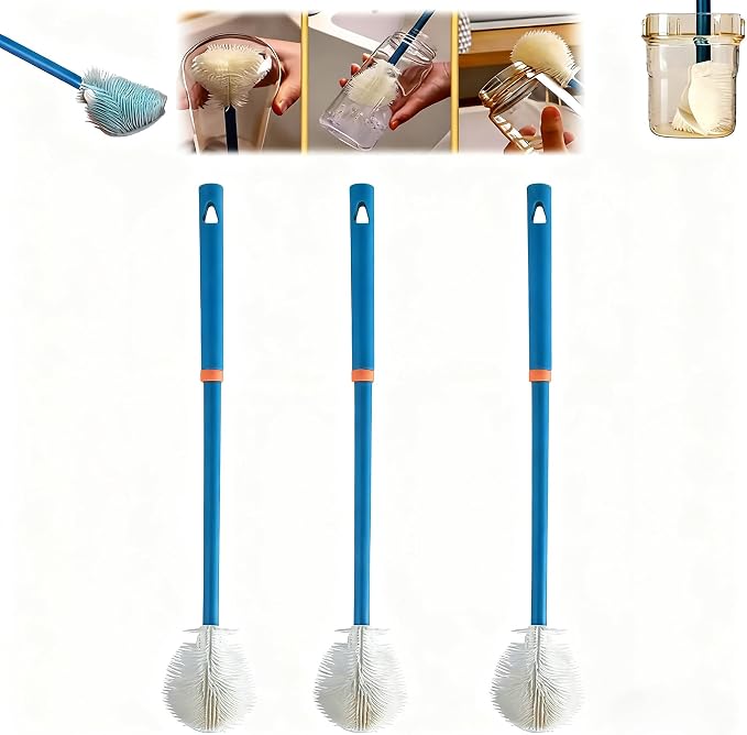 3Pcs 360° Flexible Silicone Bottle Brush by Unknown