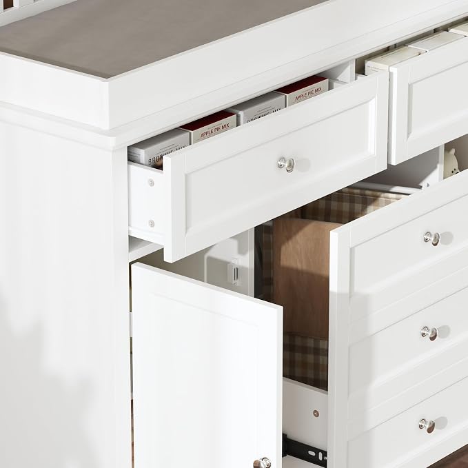 Nursery Dresser with Changing Table Top, Laundry Basket & Raised Guard - Image 6