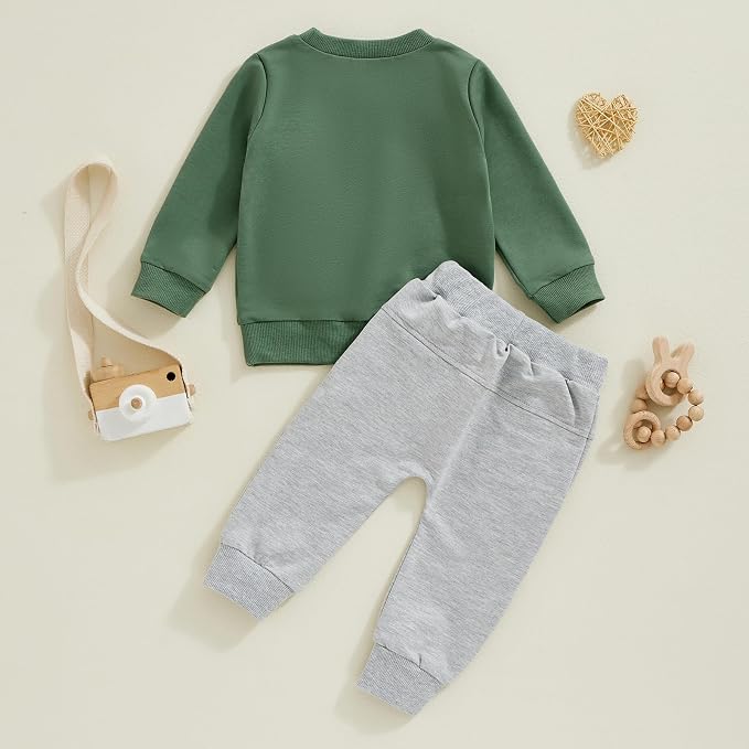 Toddler Baby Boy Fall Winter Outfit Long Sleeve Letter Print Sweatshirts and - Image 3