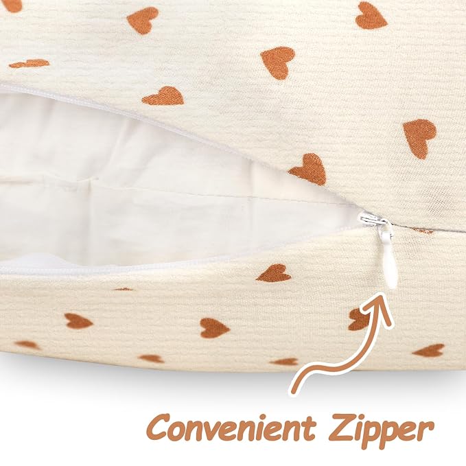 Hooyax Muslin Nursing Pillow Cover, Feeding Pillow Slipcover - Image 3