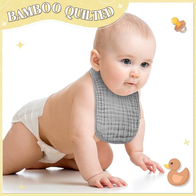 Frienda 8 Pcs Muslin Baby Bibs Cotton Bandana Drool Bibs Bulk - Image 4