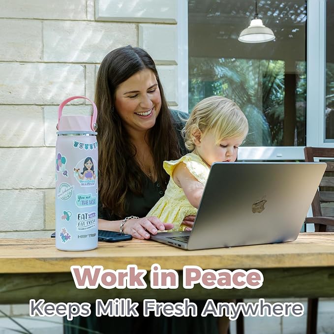 HEYTRIP Vacuum Insulated Breastmilk Cooler Bottle, 20oz Stainless Steel - Image 8