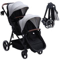 Tandem Double Stroller Newborn and Toddler, Foldable Twin Stroller by Unknown