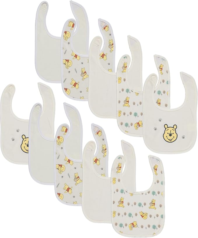 Disney 10-Pack Mickey Mouse Baby Bibs – Ten Soft, and Adjustable Cotton Bibs by Disney