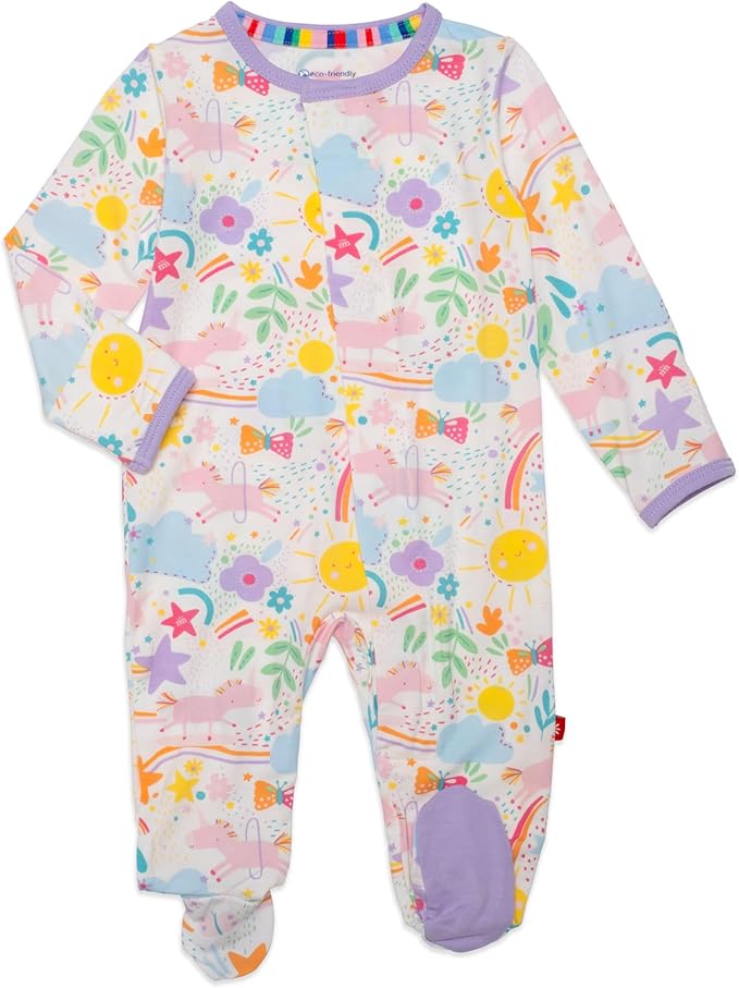 Magnetic Me Girls Modal Magnetic Baby Footie Pajamas | Silky Soft Modal Fabric by magneticme