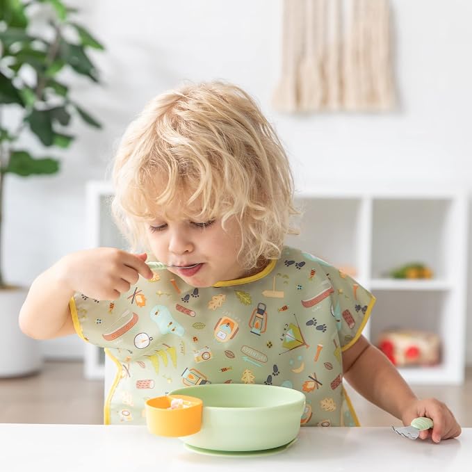 Bumkins Toddler Utensils, Kids Size Fork and Spoon Set, Silicone and - Image 2