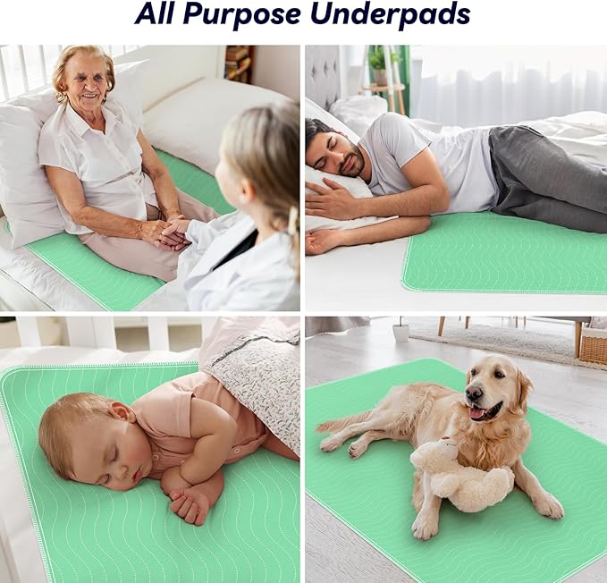 2 Pack 36” x 54” Extra Heavy Absorbency Washable Underpads, Waterproof Nursing - Image 7