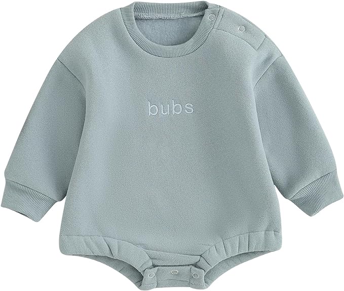 VISGOGO Newborn Infant Baby Boy Girls Oversized Romper Little Dude Sweater by VISGOGO
