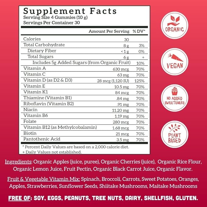 Llama Naturals Multivitamin for Women and Men, Organic Gummies - Image 3
