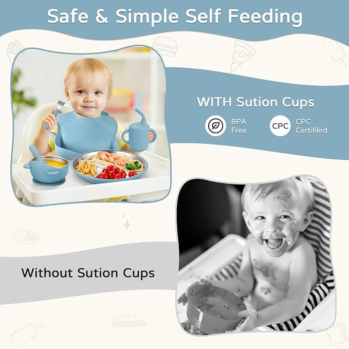 Toddler Plates and Bowls Set Stainless Steel - Image 3