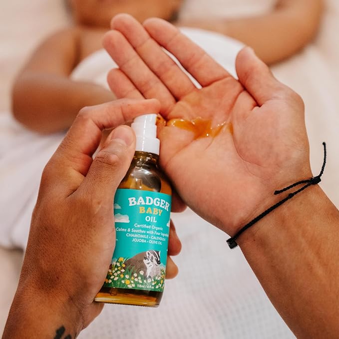 Badger Baby Oil, 100% Organic Ingredients to Soften & Moisturize Dry Skin or - Image 5