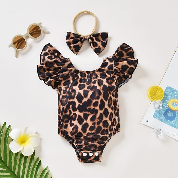 Toddler Girl Baby Ruffles Mermaid Fish Scale Swimsuit One Piece Swimwear - Image 7