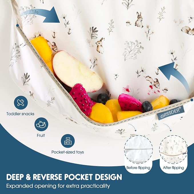 GRSSDER 3-pack Mess Proof Baby Feeding Bibs - Image 6