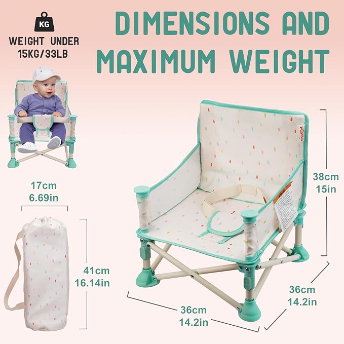 Tiny Marvels Portable 3-in-1 Baby Chair, Cozy Booster Seat, Baby Seat - Image 7