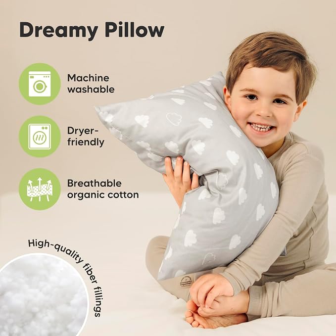 KeaBabies 2-Pack Toddler Pillow 13x18 - Image 4