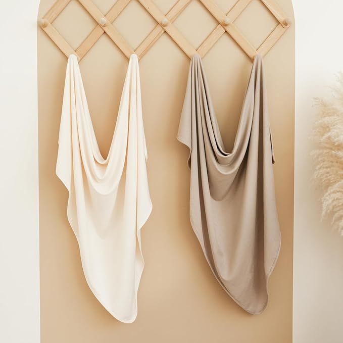 Konssy Knit Baby Blanket 2 Pack, Soft Ribbed Swaddle Receiving Blankets - Image 6