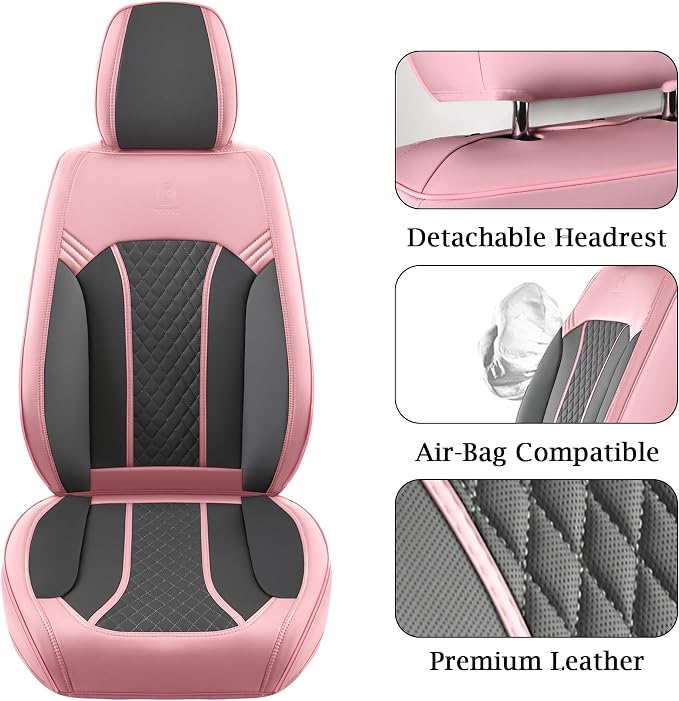 Doogo Seat Covers, Car Seat Covers, Breathable Front Seat Covers, Universal - Image 3