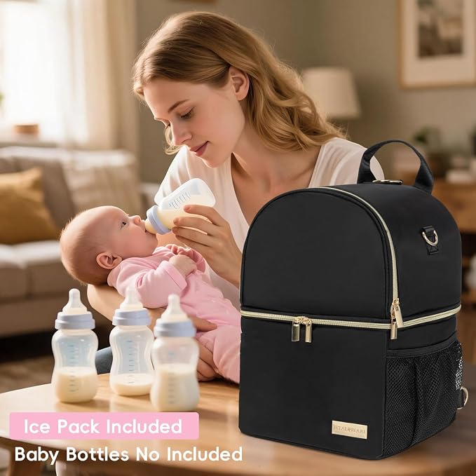 Breastmilk Cooler Travel Bag – 2-in-1 Pump & Bottle Compartments | Insulated - Image 7