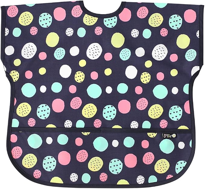 Short Sleeve Waterproof Bib for Toddlers – Feeding Apron for Mealtime, by Plie