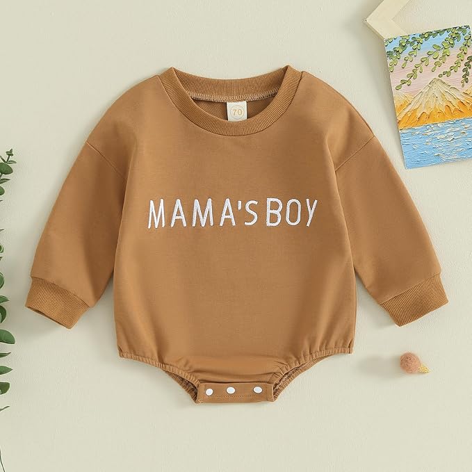 VISGOGO Newborn Infant Baby Boy Girls Oversized Romper Little Dude Sweater - Image 2