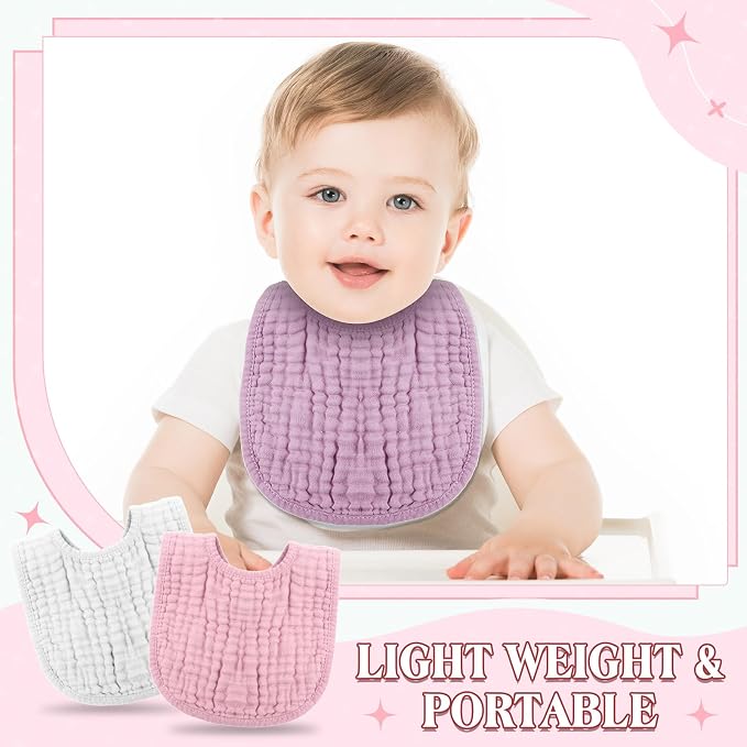 Frienda 8 Pcs Muslin Baby Bibs Cotton Bandana Drool Bibs Bulk - Image 4
