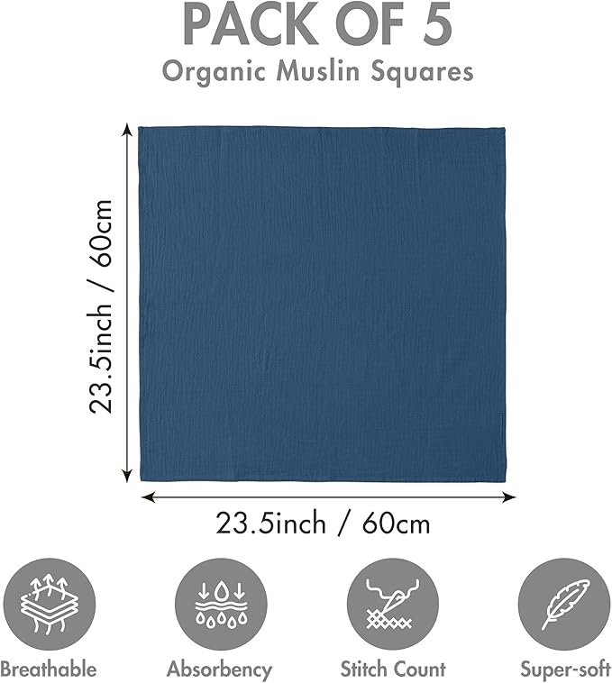 Muslin Receiving Blankets, Neutral Blanket Swaddling - Image 5