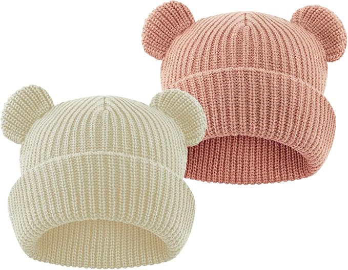 Toddler Boy Winter Hat Baby Knit Beanie Girl Warm Hats Kid Bear Ear Beanies by YATANAM