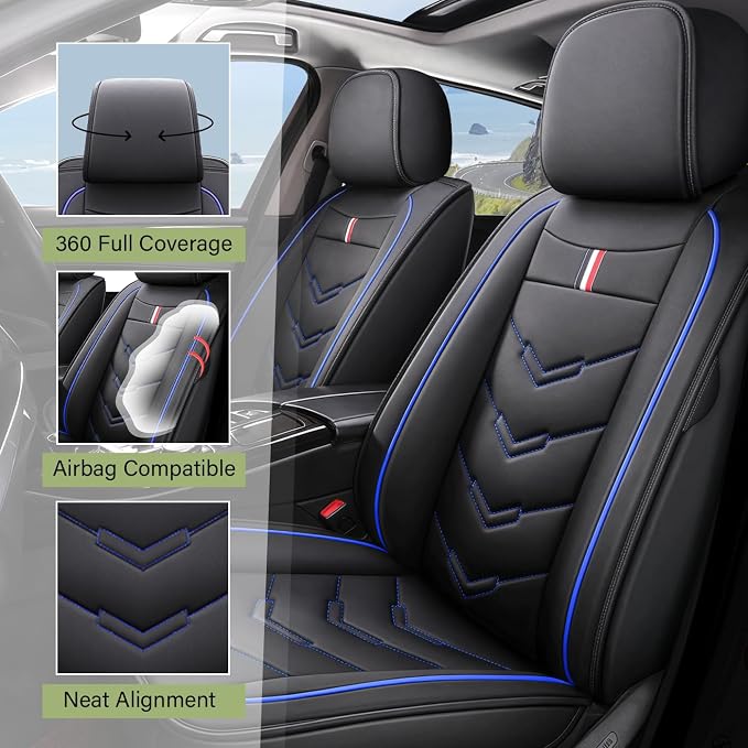 Leather Car Seat Covers Fit for LR LR4 2009-2016, 5 Seater Waterproof and - Image 2