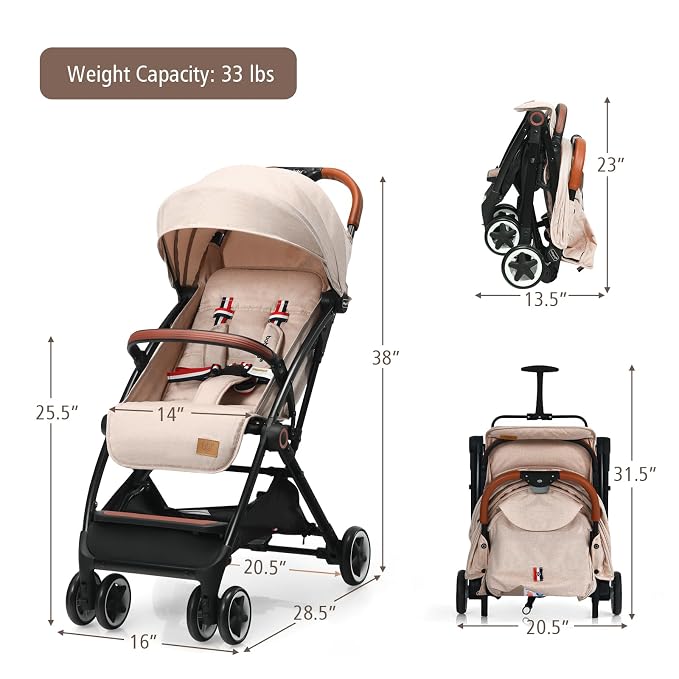 BABY JOY Lightweight Baby Stroller, Compact Toddler Travel Stroller - Image 7