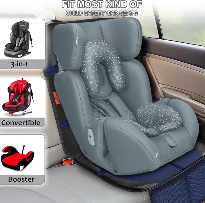 Car Seat Protector, 2 Pack Automotive Seat Protectors Baby Carseat Pad - Image 4