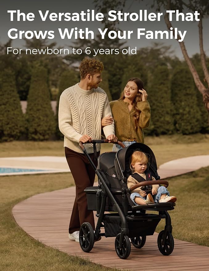 Momcozy ChangeGo Baby Stroller, Convertible Single-to-Double-to-Wagon Stroller - Image 8
