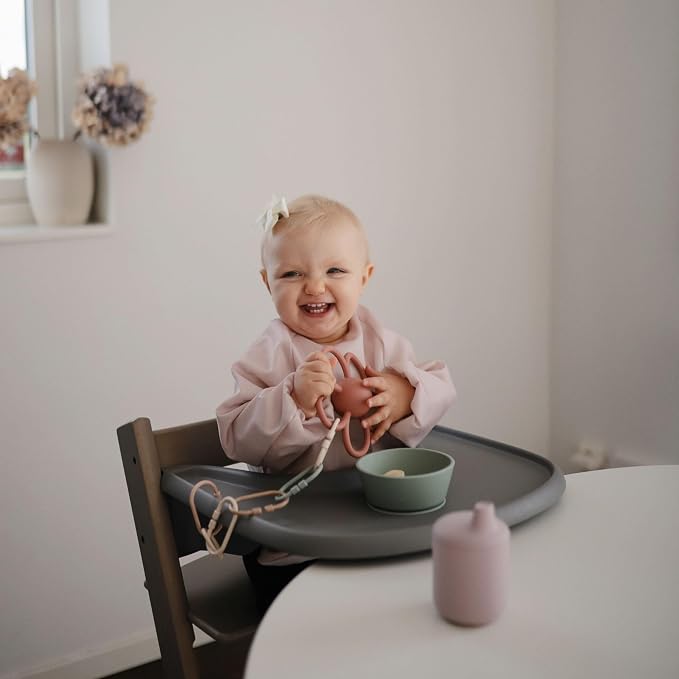 mushie Long Sleeve Baby Bib | Water Resistant Adjustable Fit - Image 6