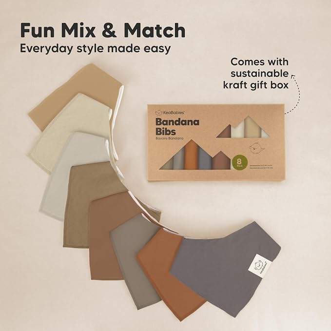 8-Pack Organic Baby Bandana Bibs - Image 9