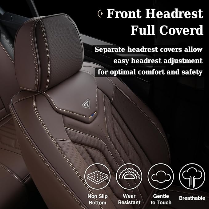 Coverado Front Seat Covers, Car Seat Covers Front Seats, Leather Seat Covers - Image 5