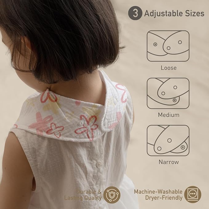 Muslin Baby Bibs 8 Pack, Baby Bandana Drool Bib - Image 5