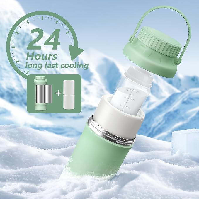 22oz Portable Breastmilk Cooler Bottle, Stainless Steel Breast Milk Chiller - Image 3