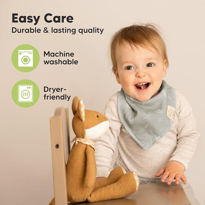 8-Pack Organic Baby Bandana Bibs - Image 6