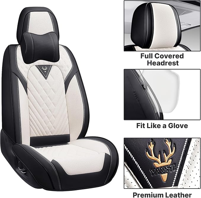 Car Seat Covers, Waterproof Nappa Leather Automotive Seat Covers Full Set - Image 4
