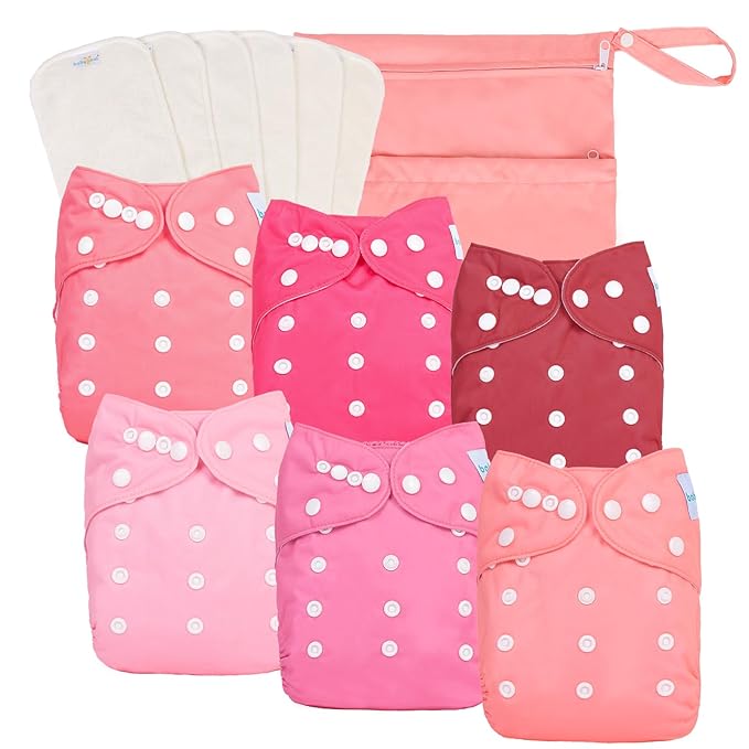 babygoal Baby Girl Cloth Diapers 6 Pack by babygoal