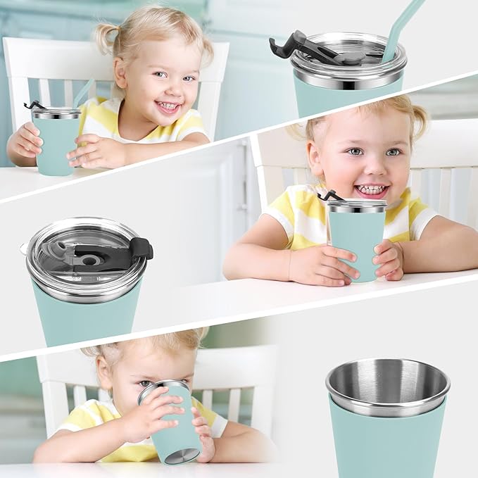 Kids Cups with Straws and Lids, 5 Pack 12oz Spill Proof Toddlers Straw Cup with - Image 6