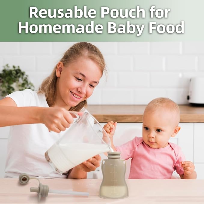Reusable Baby Food Pouches, 4 Pack - Image 5