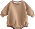 Bafeicao Baby Boy Girl Sweatshirt Romper Organic Cotton Solid Color Long Sleeve by Bafeicao