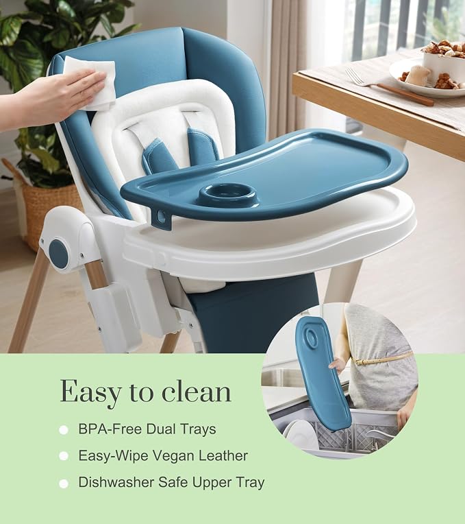 Mallify Foldable High Chairs for Babies and Toddlers, 3-in-1 Convertible Baby - Image 2